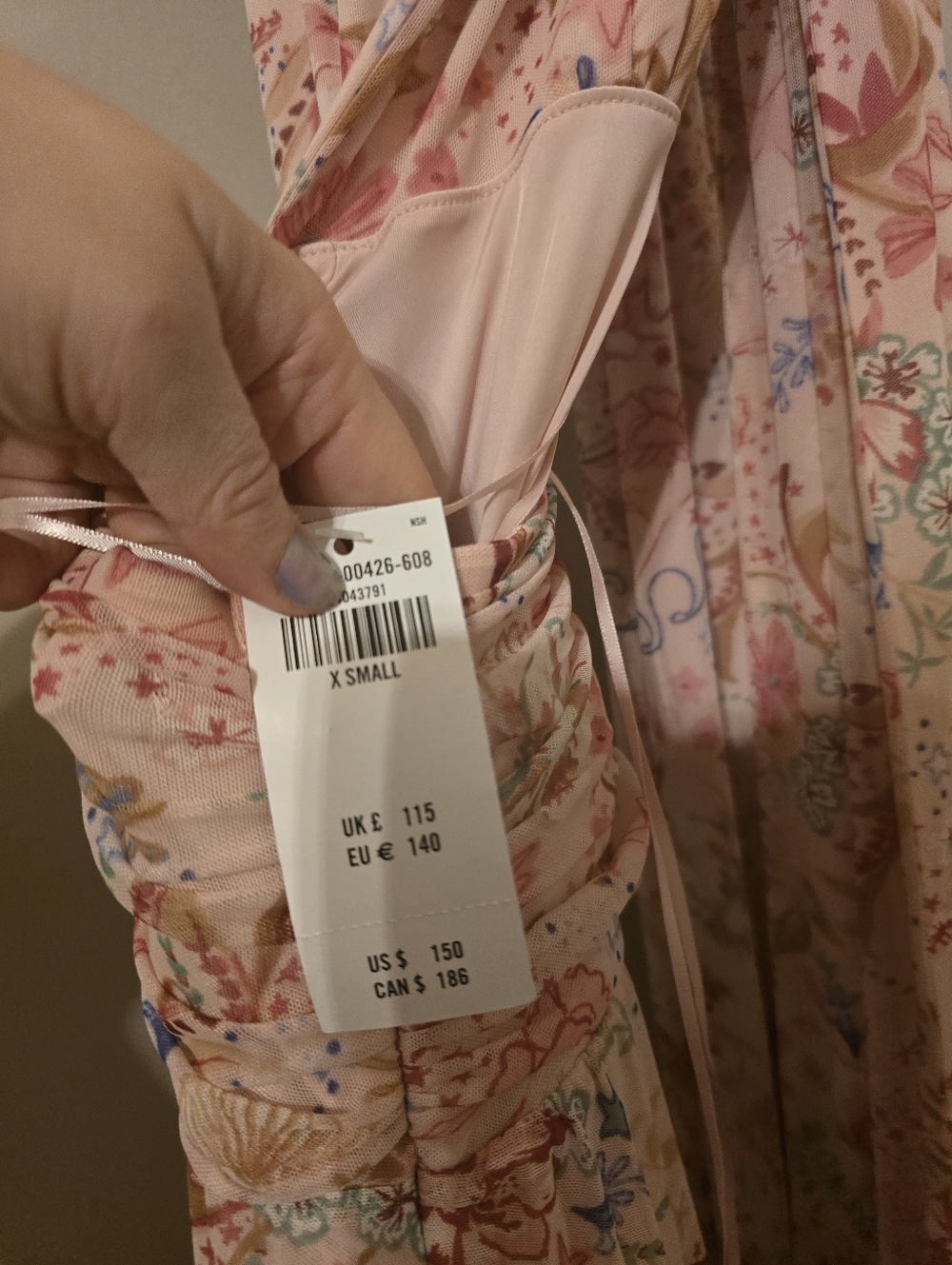 NWT Abercrombie & Fitch Giselle 5-in-1 Convertible Maxi Dress in XS Light Pink - Picture 5 of 5